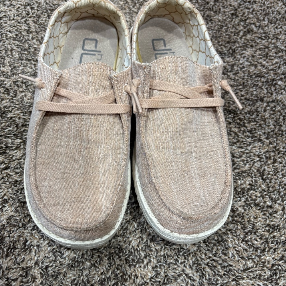 Wendy Rose gold sparkling Hey Dude, size 5, EU 36